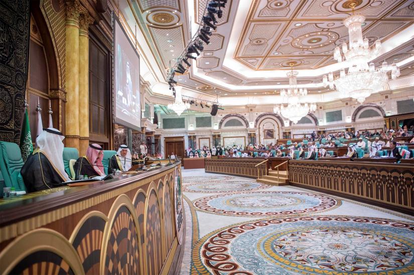General view of the Arab leaders during the 14th Islamic summit of the Organisation of Islamic Cooperation (OIC) in Mecca, Saudi Arabia June 1, 2019. Bandar Algaloud/Courtesy of Saudi Royal Court/Handout via REUTERS