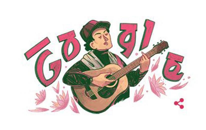 Screenshot of the Google Doodle celebrating Lucky Akhand`s Birthday, 2019
