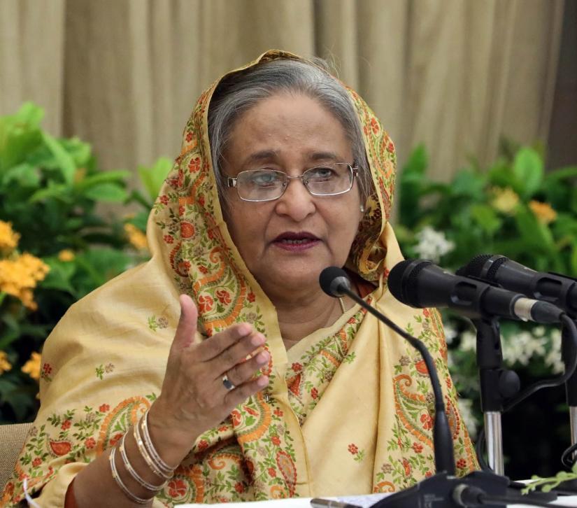 Prime Minister Sheikh Hasina addressing a press conference at her official residence Gono Bhaban on June 9, 2019. Photo: PID