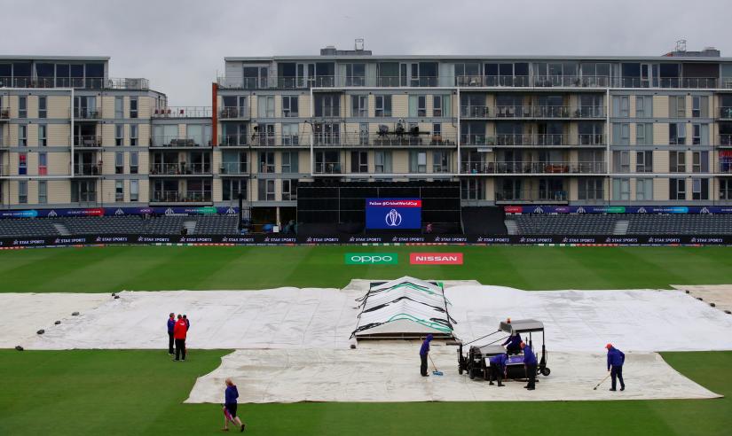 Cricket - ICC Cricket World Cup - Bangladesh v Sri Lanka - The County Ground, Bristol, Britain - June 11, 2019 Groundstaff work on the field before play Action Images via Reuters
