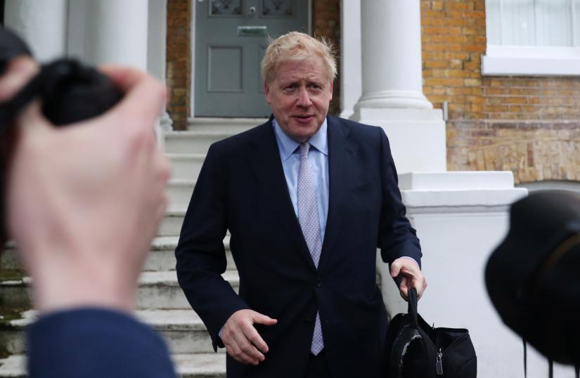 Conservative Party leadership candidate Boris Johnson leaves his home in London, Britain June 12, 2019. REUTERS