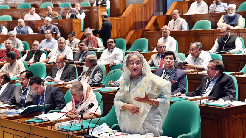 Prime Minister Sheikh Hasina addresses parliament on Wednesday; May 12, 2019. Focus Bangla