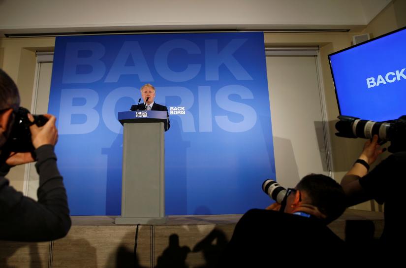 Conservative Party leadership candidate Boris Johnson talks during the launch of his campaign in London, Britain June 12, 2019. REUTERS