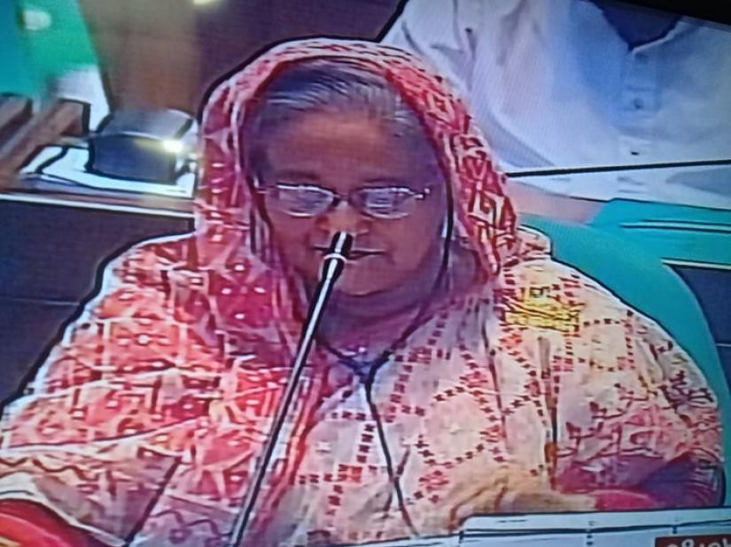 PM Sheikh Hasina presenting the budget for 2019-20 in the house.