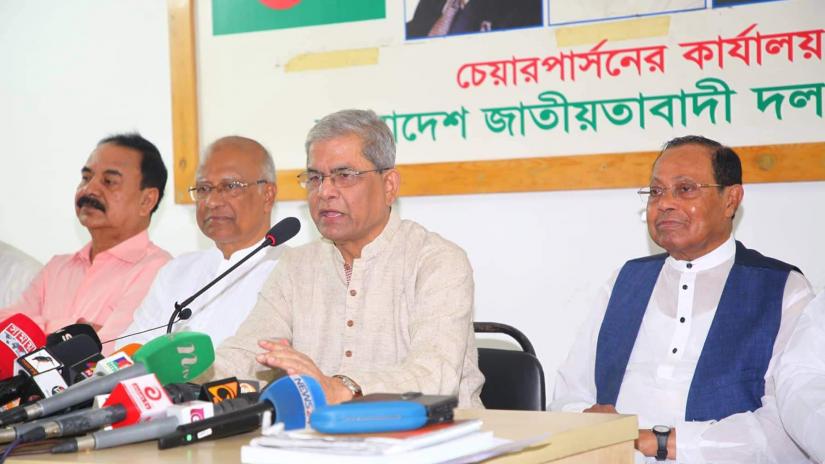 BNP Secretary General Mirza Fakhrul Islam Alamgir speaks at a post-budget media briefing at the party chief Khaleda Zia’s Gulsha office in Dhaka on Friday (Jun 14). FILE PHOTO