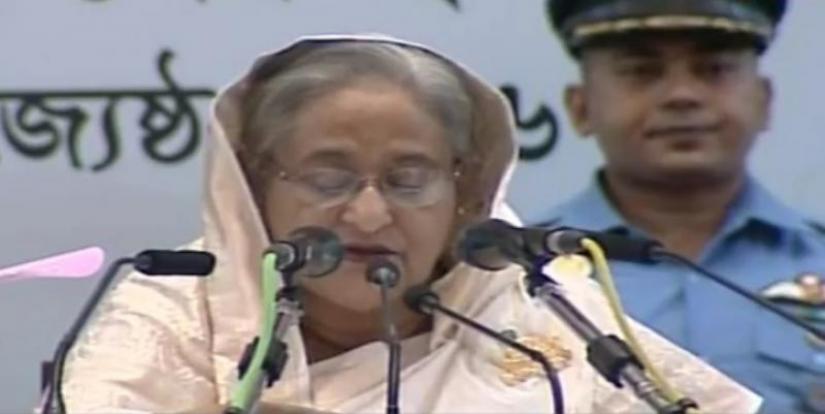 Prime Minister Sheikh Hasina is briefing the media at the event, which started at 3pm on Friday (Jun 14) at the Bangabandhu International Conference Centre in Dhaka.