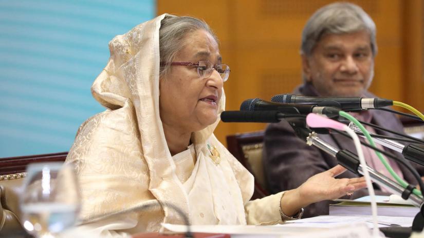 Prime Minister Sheikh Hasina is briefing the media at the event, which started at 3pm on Friday (Jun 14) at the Bangabandhu International Conference Centre in Dhaka.