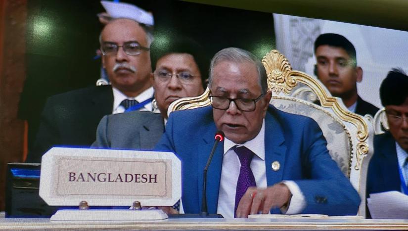 President M Abdul Hamid addressing the 5th Summit of Conference on Interaction and Confidence Building Measures in Asia (CICA) at Dushanbe, the capital of Tajikistan on Saturday, 15, 2019. Photo: Courtesy.