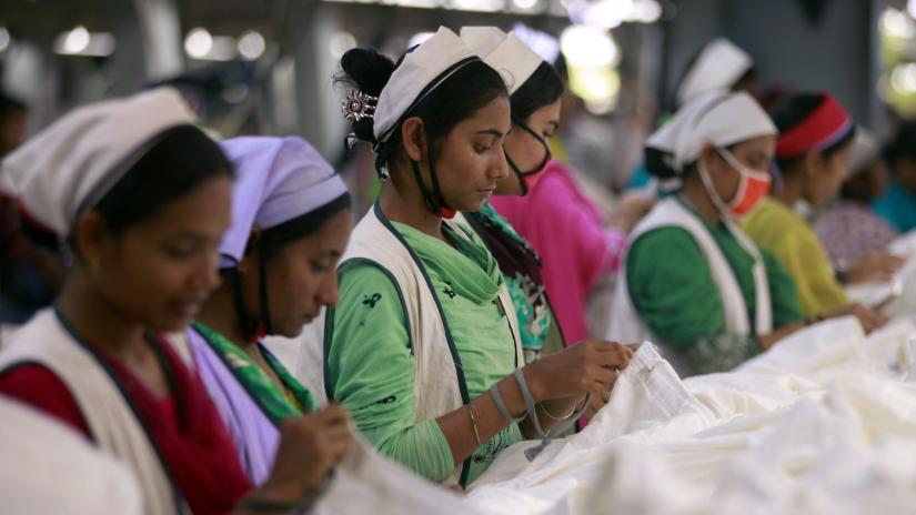 Women work at a garment factory inside the Dhaka Export Processing Zone (DEPZ) in Savar. REUTERS/File Photo