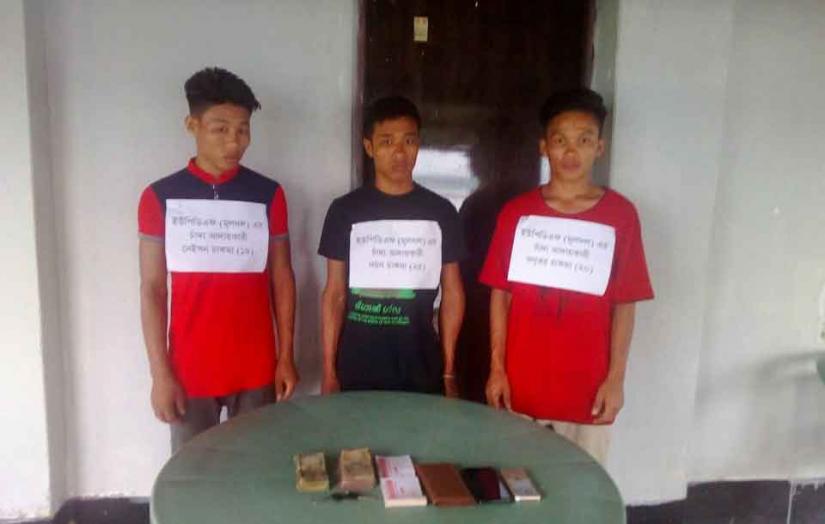 Nenson Chakma, Nayan Chakma and, Ananta Chakma all from Naniarchar, were arrested on Saturday (Jun 15) COURTESY
