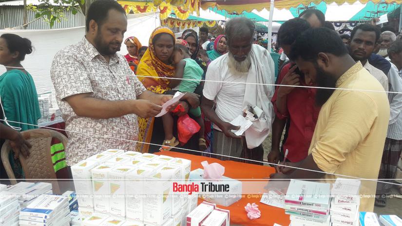 Lutfor Rahman arranged a free medical camp at his home in the village, where thousands were given consultation and medicines without any cost.