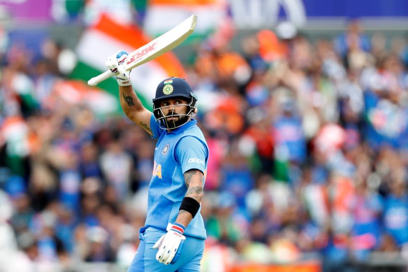ICC Cricket World Cup - India v Pakistan - Emirates Old Trafford, Manchester, Britain - June 16, 2019 India`s Virat Kohli celebrates his 50 Action Images via Reuters