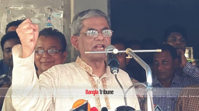 BNP Secretary General Mirza Fakhrul Islam Alamgir addresses a rally in Thakurgaon.