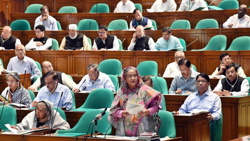Prime Minister and Leader of the House Sheikh Hasina speaks at parliament on Monday, Jun 17, 2019. FOCUS BANGLA