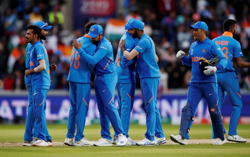 Cricket - ICC Cricket World Cup - India v Pakistan - Emirates Old Trafford, Manchester, Britain - June 16, 2019 India players celebrate after the match Action Images via Reuters