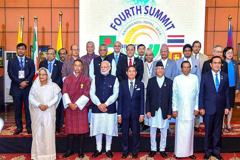BIMSTEC leaders in a group photograph with the HODs of Ministerial delegations and senior officials, during the 4th BIMSTEC Summit, in Kathmandu, Nepal in August 2018.. PHOTO/PTI