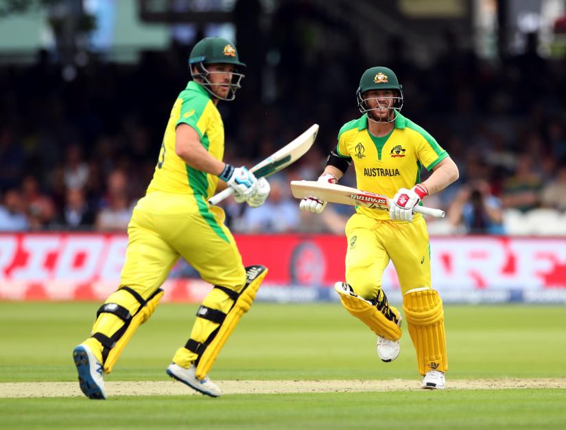 Cricket - ICC Cricket World Cup - England v Australia - Lord`s Cricket Ground, London, Britain - June 25, 2019 Australia`s David Warner and Aaron Finch in action Action Images via Reuters