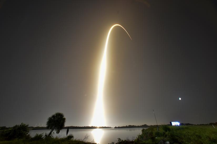 A SpaceX Falcon Heavy rocket, carrying the U.S. Air Force`s Space Test Program 2 Mission, lifts off from the Kennedy Space Center in this time exposure from Cape Canaveral, Florida, U.S., June 25, 2019. REUTERS