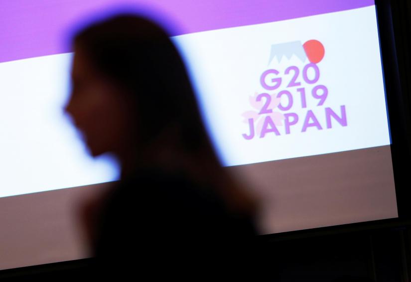 The logo of G20 Summit and Ministerial Meetings is displayed at the G20 Finance and Central Bank Deputies Meeting in Tokyo, Japan January 17, 2019. REUTERS