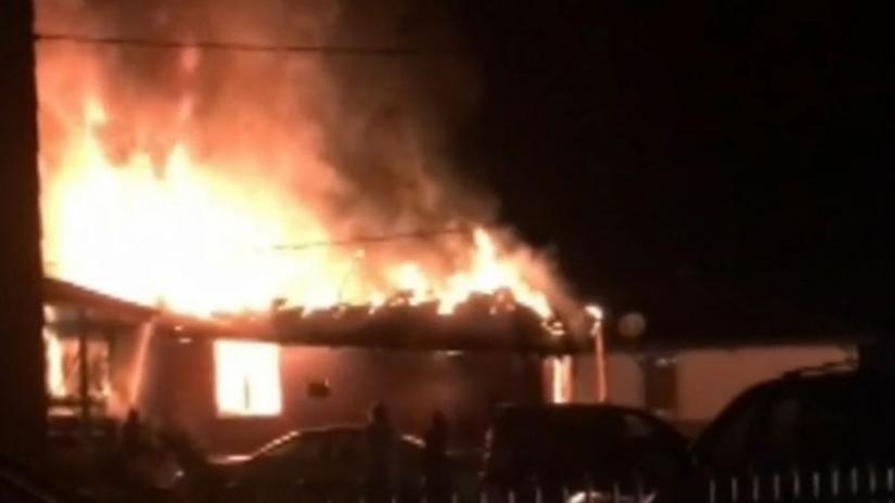 Flames quickly took hold of the family home. PHOTO/Nine News