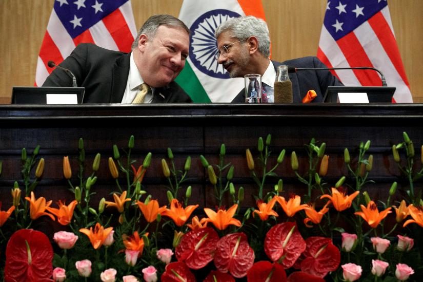 US Secretary of State Mike Pompeo listens to Indian Foreign Minister Subrahmanyam Jaishankar during a news conference at the Foreign Ministry in New Delhi, India, June 26, 2019.Pool via REUTERS