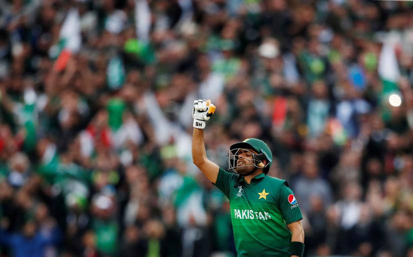ICC Cricket World Cup - New Zealand v Pakistan - Edgbaston, Birmingham, Britian - June 26, 2019 Pakistan`s Babar Azam celebrates a century Action Images via Reuters