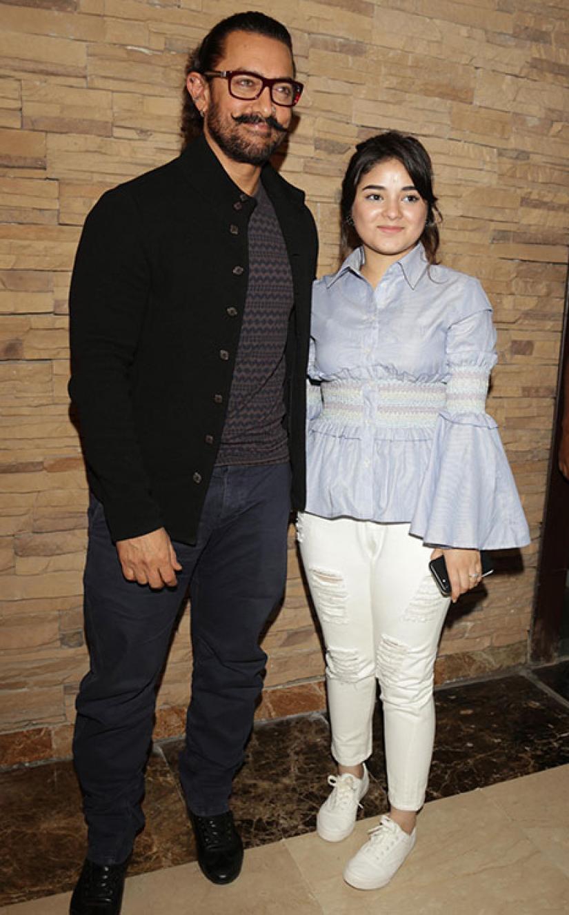 Zaira Wasim is seen with Aamir Khan