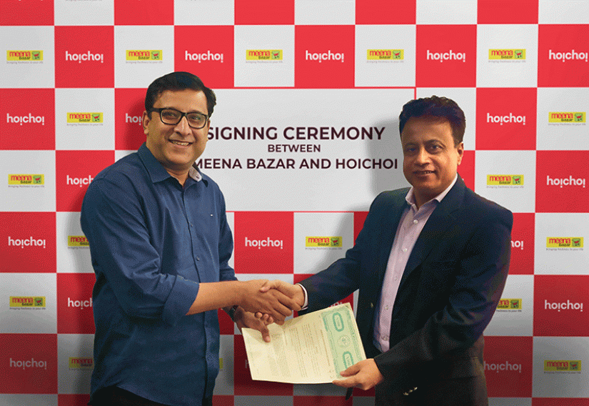 Hoichoi Bangladesh Business Lead Sakib R Khan and Gemcon Food & Agricultural Product (Meena Bazar) CEO Shaheen Khan signed the agreement.