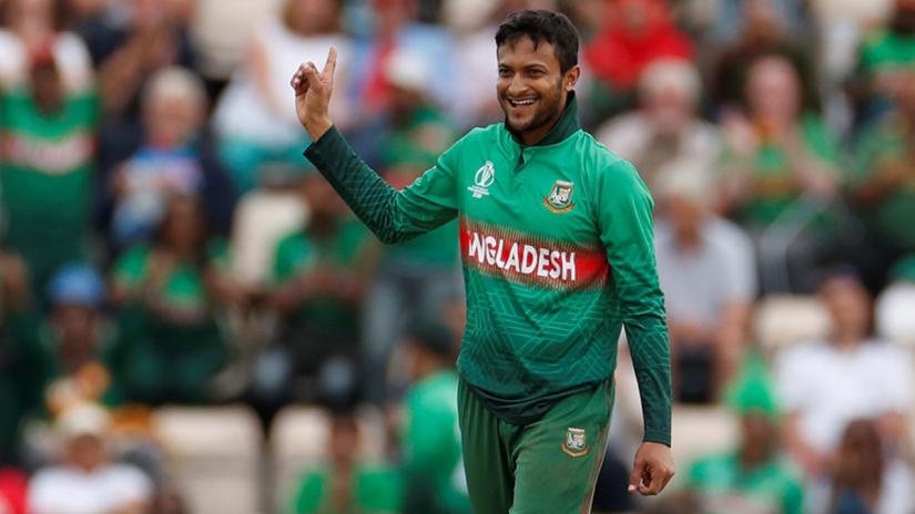 Bangladesh`s Shakib Al Hasan celebrates the wicket of Afghanistan`s Najibullah Zadran - ICC Cricket World Cup - The Ageas Bowl, Southampton, Britain - June 24, 2019 . Reuters/File Photo