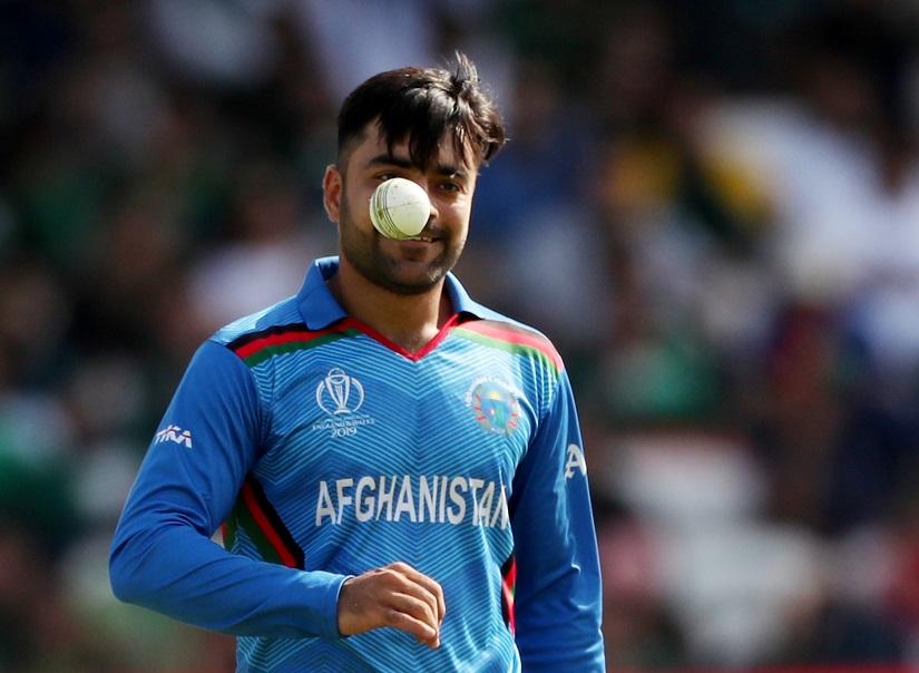Cricket - ICC Cricket World Cup - Pakistan v Afghanistan - Headingley, Leeds, Britain - June 29, 2019 Afghanistan`s Rashid Khan during the match Action Images via Reuters