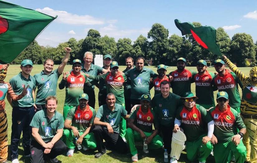 Bangladesh representatives pose for a group photo at the Inter-Parliamentary Cricket World Cup in London. COURTESY