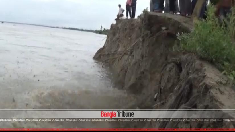 Parts of Gaibandha have been flooded as heavy rainfall continues and swells rivers.