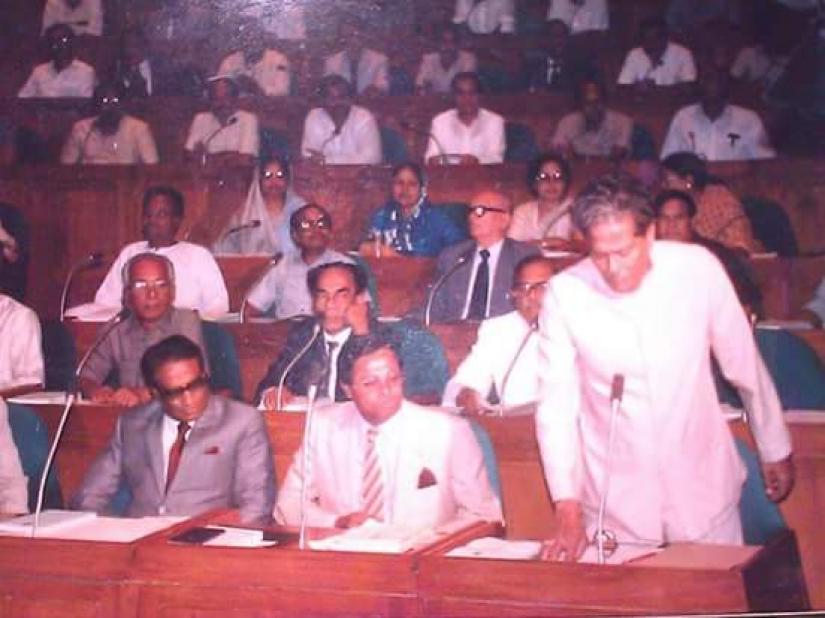 Mizanur Rahman Chowdhury and Barrister Moudud Ahmed at the House of the Nation. Photo: FACEBOOK