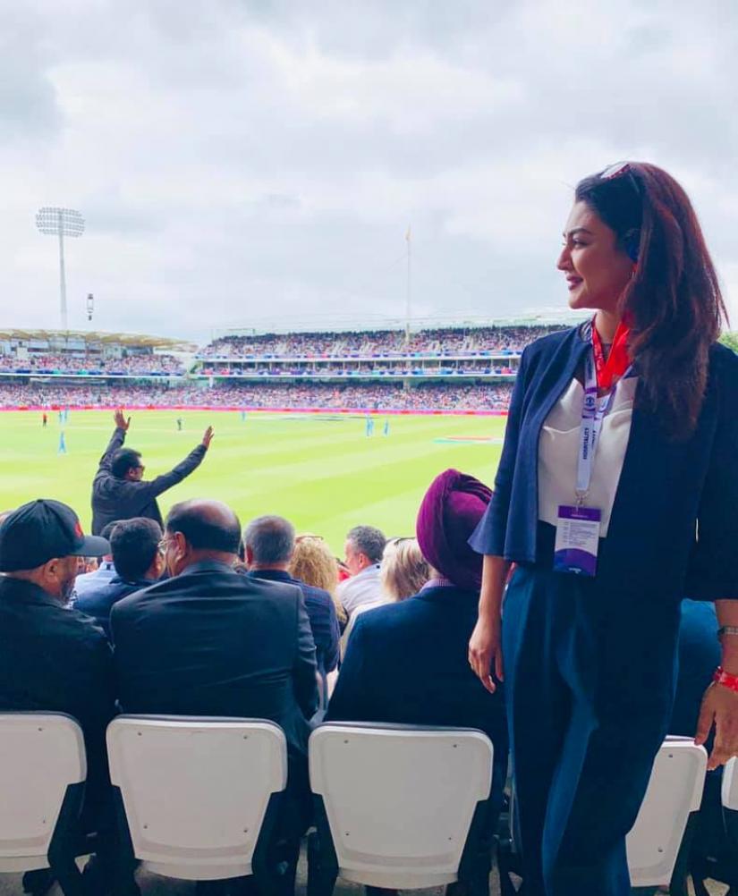 Actor Jaya Ahsan was one of the celebrities who watched the final match of the ICC World Cup 2019 at the Lord`s Cricket Ground in London on Sunday (Jul 14).