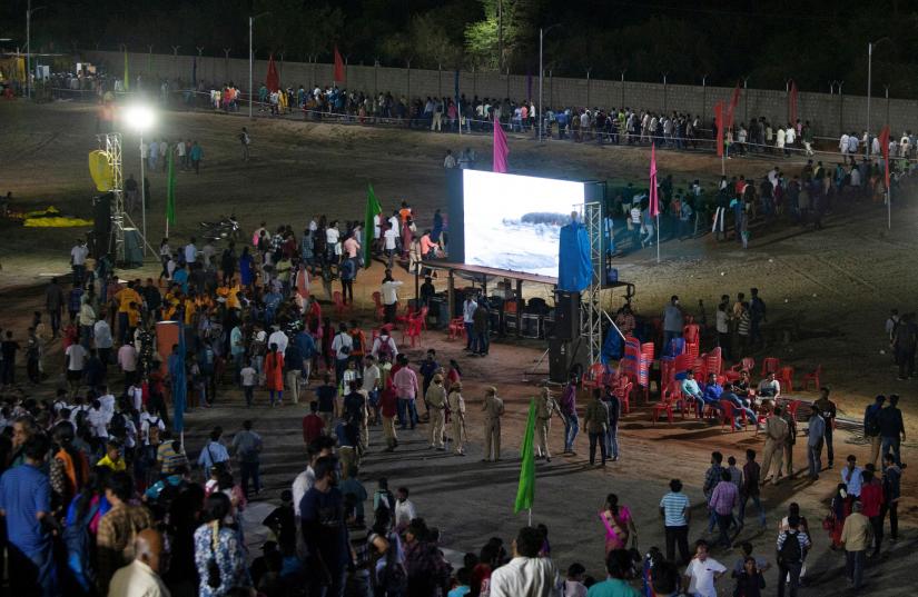 Spectators leave a viewing gallery after India`s second lunar mission, Chandrayaan-2, was called off, in Sriharikota, India, July 15, 2019. REUTERS