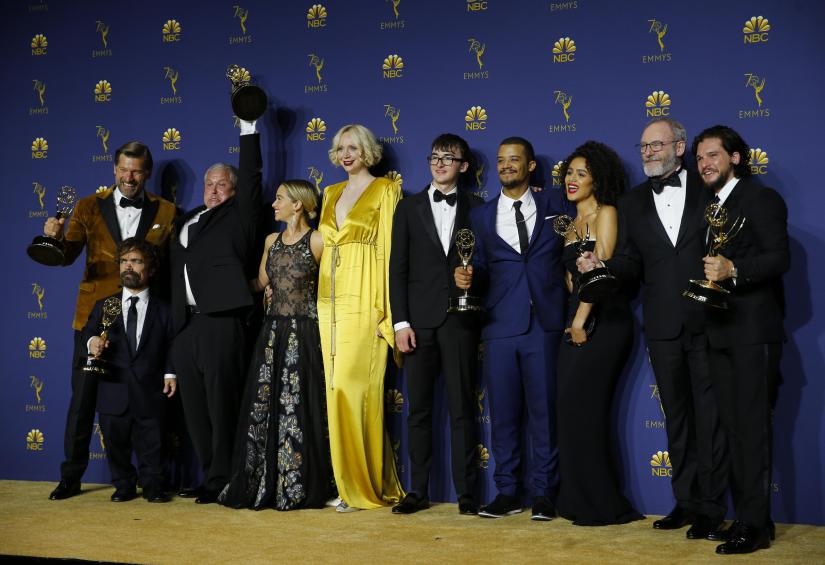 70th Primetime Emmy Awards - Photo Room - Los Angeles, California, U.S., 17/09/2018 - The cast poses backstage with the Outstanding Drama Series award for `Game of Thrones.` REUTERS/File Photo