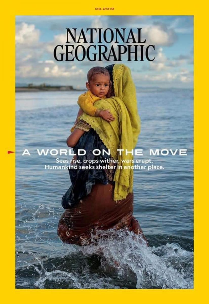 A Rohingya women and her child, which is on the cover of the August issue of National Geographic. Photo: Facebook/ KM ASAD