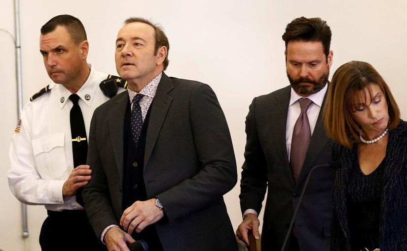 Actor Kevin Spacey, with his lawyers Alan Jackson and Juliane Balliro at his side, is arraigned on a sexual assault charge at Nantucket District Court in Nantucket, Massachusetts, US, Jan 7, 2019. REUTERS/File Photo