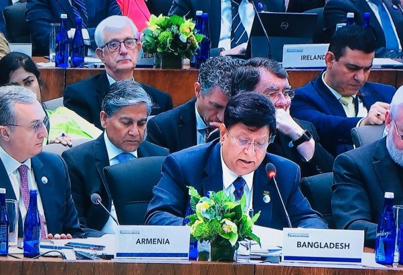 Foreign Minister Dr A K Abdul Momen giving his statement at the second ministerial to “Advance Religious Freedom” at the State Department in Washington Thursday (Jul 18, 2019). Photo: Courtesy.