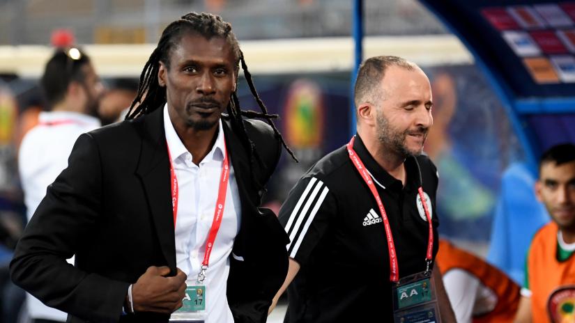 Algeria coach Djamel Belmadi and his Senegalese counterpart Aliou Cisse