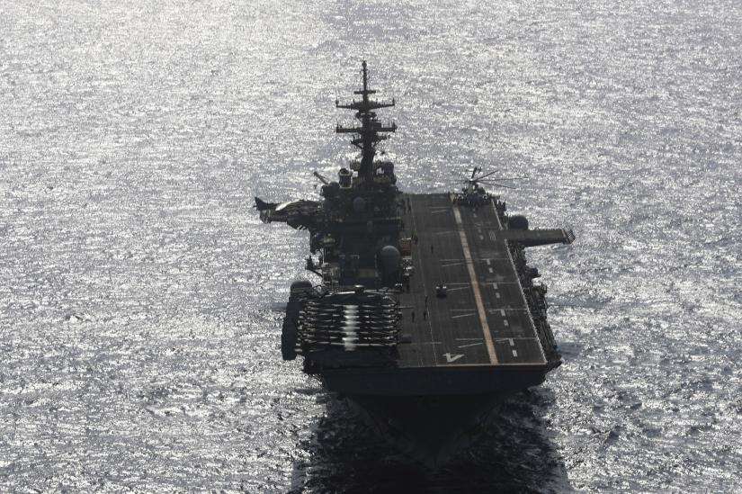 USS Boxer (LHD-4) ship sails in the Arabian Sea off Oman July 17, 2019. REUTERS