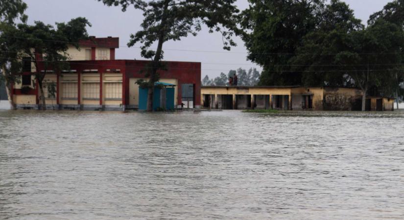 File photo: Schooling activities suspended due to flood waters in Kurigram.