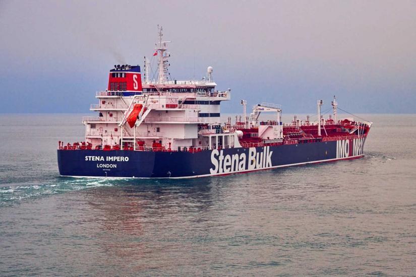 Undated handout photograph shows the Stena Impero, a British-flagged vessel owned by Stena Bulk, at an undisclosed location, obtained by Reuters on July 19, 2019.