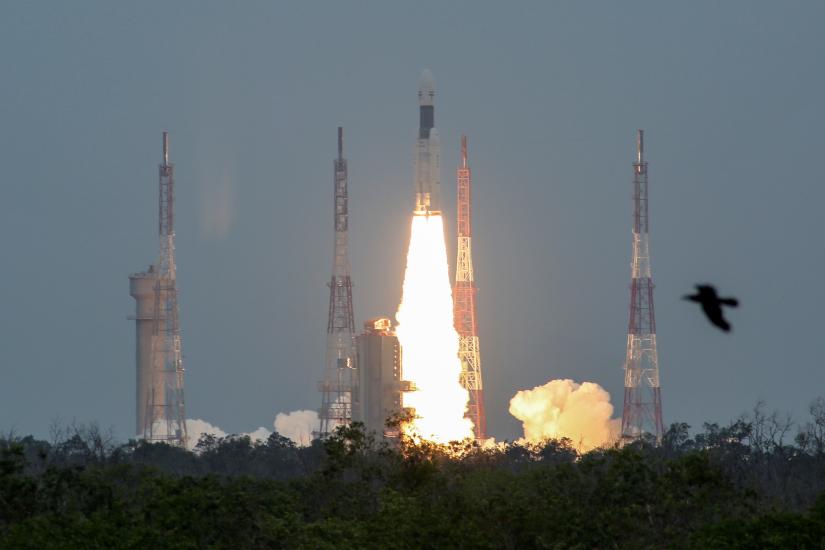 India`s Geosynchronous Satellite Launch Vehicle Mk III blasts off carrying Chandrayaan-2, from the Satish Dhawan space centre at Sriharikota, India, July 22, 2019. REUTERS