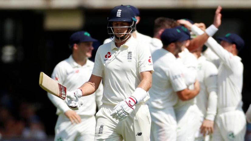 Cricket - Test Match - England v Ireland - Lord`s Cricket Ground, London, Britain - July 24, 2019 England`s Joe Root looks dejected after losing his wicket Action Images via Reuters