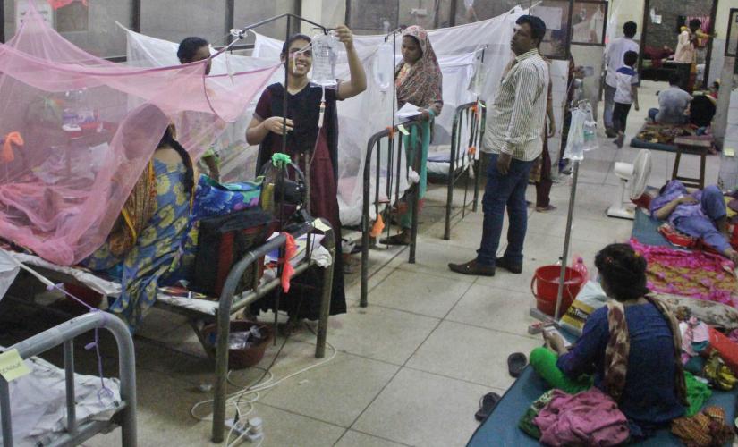 Almost all hospitals in Dhaka are struggling to cope with the increasing flow of dengue patients, with many public hospitals accommodating patients on the floors. Photo taken on Monday, Jul 29, 2019 at Suhrwardy Medical College Hospital in capital. FOCUS BANGLA