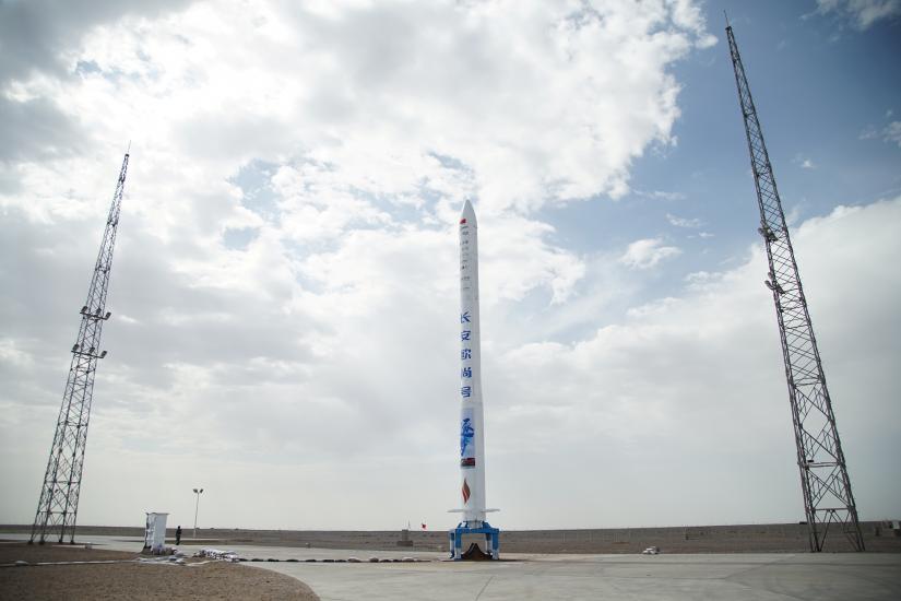 The Hyperbola-1 rocket of Chinese space company iSpace is seen before its successful launch from the Jiuquan Satellite Launch Centre in Gansu province, China July 25, 2019. REUTERS/File Photo