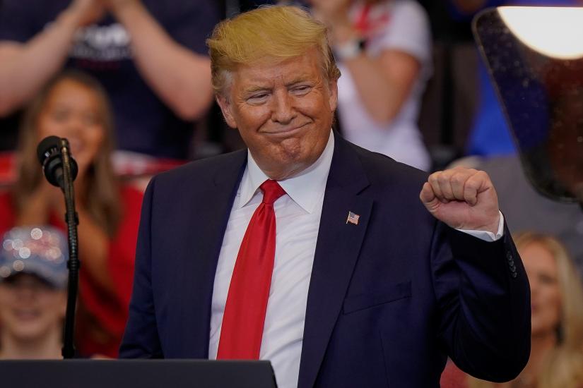 U.S. President Donald Trump speaks at a campaign rally in Cincinnati, Ohio. U.S., August 1, 2019. REUTERS