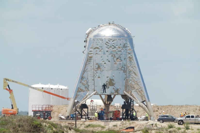 Starhopper rocket is seen before SpaceX performs an untethered test of the company`s Raptor engine mounted on it at their facility in Boca Chica, near Brownsville, Texas, U.S. July 25, 2019. REUTERS
