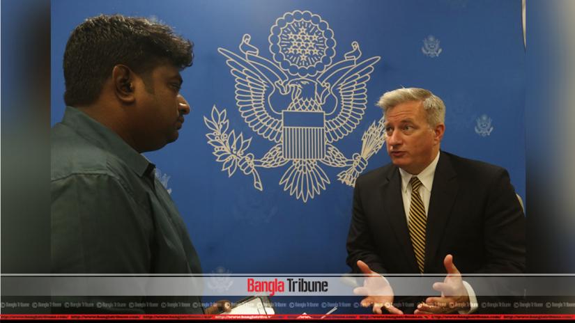 US Ambassador-at-Large to Monitor and Combat Trafficking in Persons John Cotton Richmond during an exclusive interview with Bangla Tribune. PHOTO/Nashirul Islam